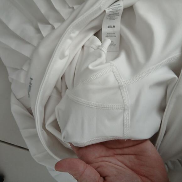 Head White Performace Pleated Mini Skirt Womens MD Tennis Pickleball Gym Fitness - Picture 9 of 11